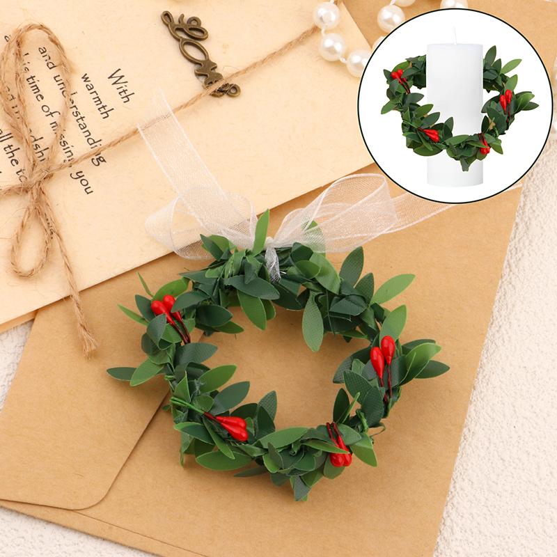 10 Pcs Drip Protection Communion Candle,Candle Rings Small Artificial Wreaths Drop Catcher For Candles