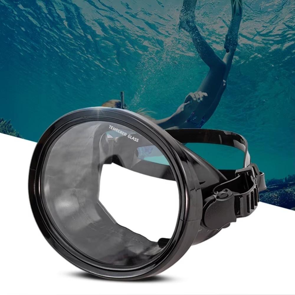 PVC Fisherman's Goggles Tempered Glass Waterproof Snorkeling Goggles Large Field of View Oval Shape Dive Set Equipment
