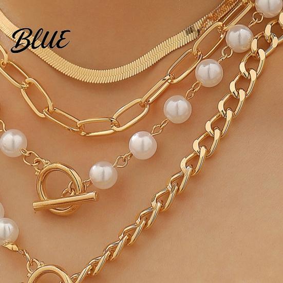 OT Buckle Chain Bracelet 1 Set Necklace Cuban Chains Long-lasting