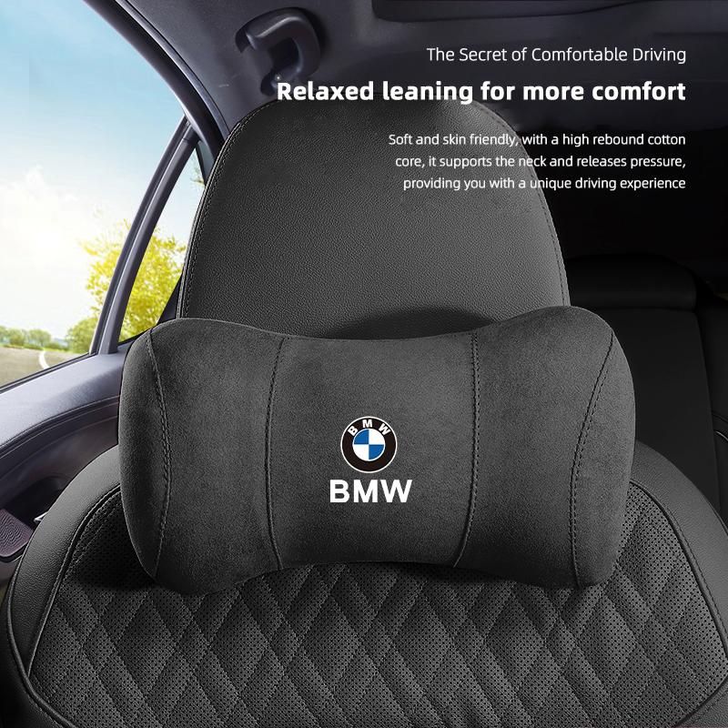 Car Suede Headrest Memory Cotton Neck Pillow For BMW F11 G26 F30 F10 E90 F20 E46 E60 E70 E39 E36 E87 X7 E92 X6 Auto Accessories rldf93