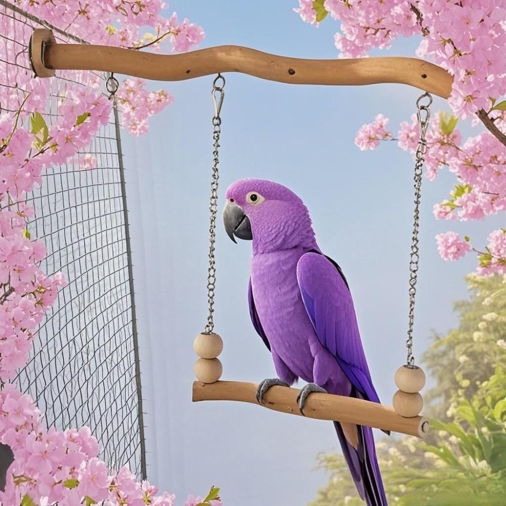 Double Layered Swing Bridge Toy Chewable Parrot Cage Swing Pet Bird Training Toy  Cage Accessories