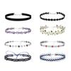 Vintage Dark Gothic Lace Choker, Elastic Floral Lace Stackable Necklace Set