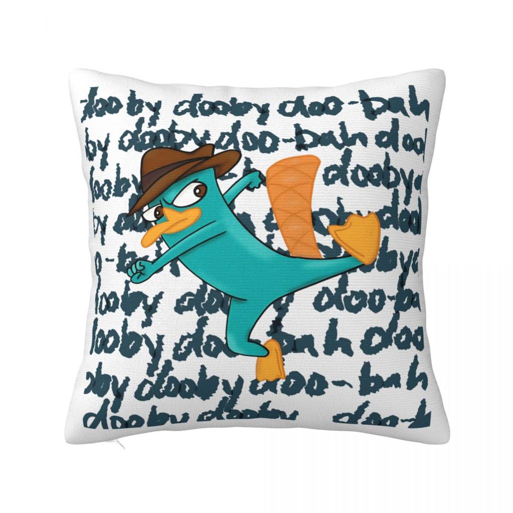 Perry The Platypus Pillow Case P-Phineas and F-FerbS Cushion Cover Soft Design Funny Pillowcases For Sofa Home Decorative