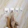 4Pcs Bathroom Towel Hook Multipurpose Sticky Wall Hooks Wall Mounted Coat Rack Robe Clothes Hook for Bath Kitchen