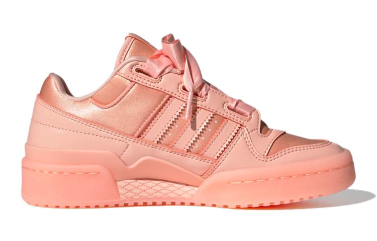 Adidas Originals FORUM Satin Low J Anti kick Low top Skateboard Shoes Coral Powder Teenagers FY8823