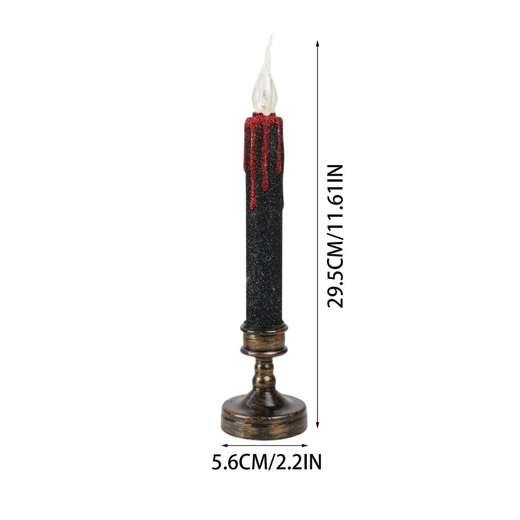YHOPE Two Long, Simulated Blood-dropping Stick Waxes For Halloween Party Decors Filled With Terrifying LED Electronic Candles.