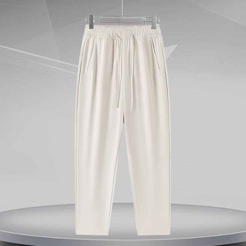 Quick Drying Casual Pants Men's Lightweight Ice Silk Pants Men's Summer Breathable Loose Men's Pants Straight Leg Oversized Pants Men