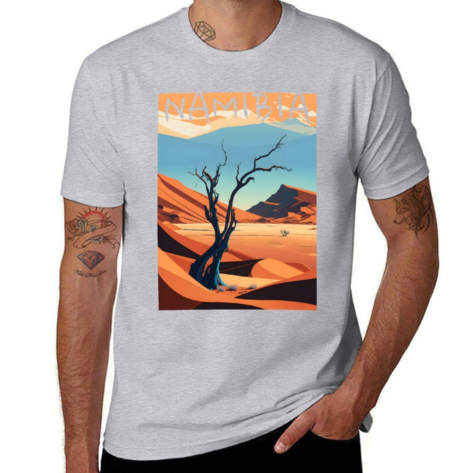 Namibia Deadvlei desert gift Tshirt tees quickdrying graphics big and tall t shirts for men S