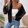 Autumn and Winter New Elegant Women's Lace Splicing Long Sleeve Baseball Collar Jacket Top Coat