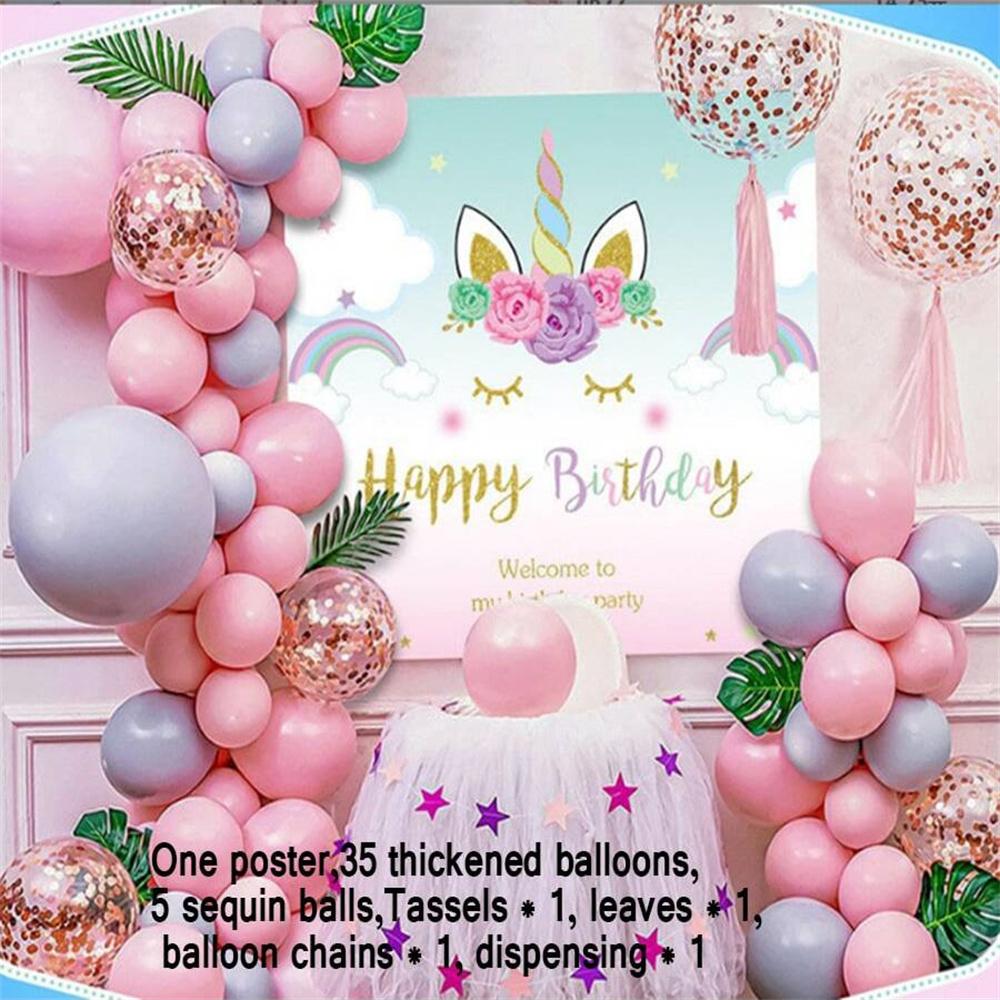 35Pcs Pink/Green Large Balloons Pearl Latex Balloons Gold Confetti Dinosaur Balloons for Birthday Weddings Party Decorations