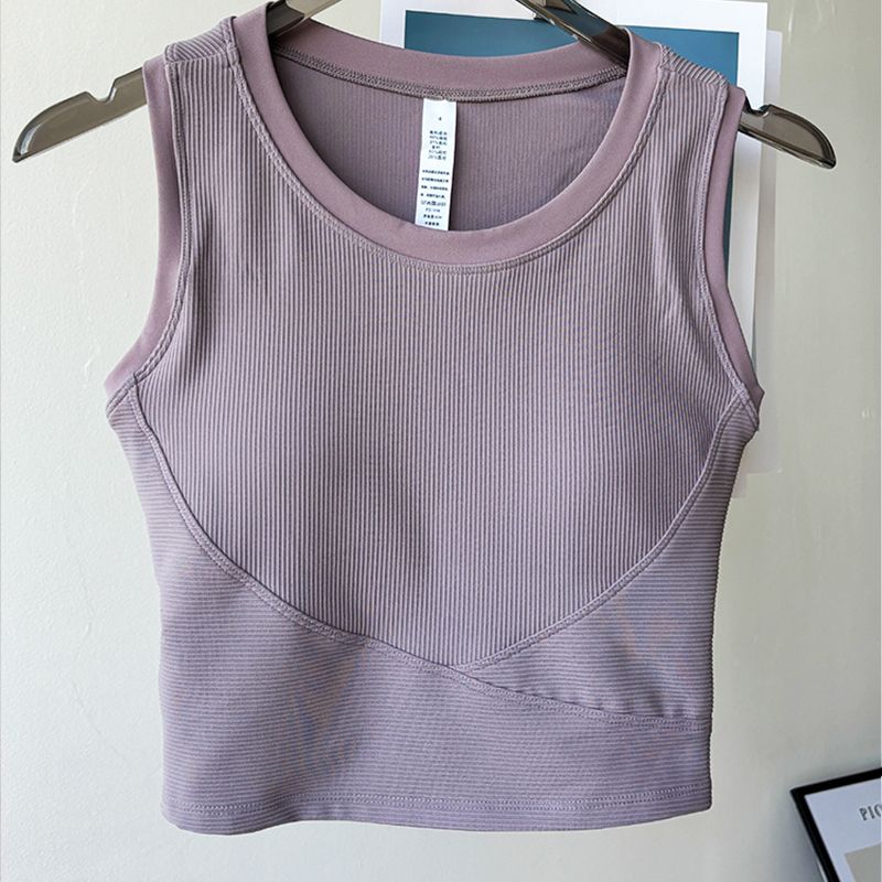 Lu Same Yoga Vest for Women Summer New with Chest Pad Fixed One-Piece Cup Pilates Training Fitness Yoga Wear