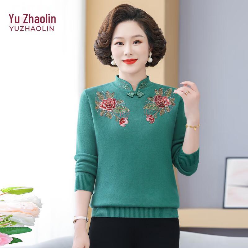YUZHAOLIN Women's New Chinese Style Embroidered Sweater