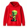 Kids Boys Girls Hoodie Funny Pixel Creeper Print Pullover Hooded Sweatshirt Casual Long Sleeve Game Pattern Tops for Children