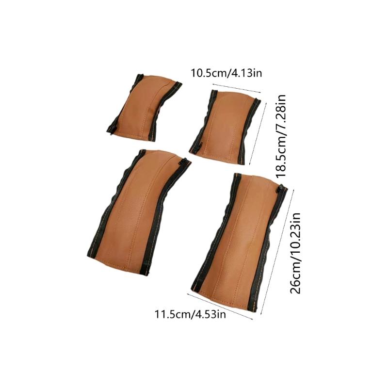 1 Set PU Leather Strollers Grip Protectors Feature Zipper Design Easy To Clean Handlebar Sleeve For Long Time Use