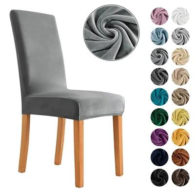 Neuer Samtstoff Stuhlbezug Superweiche Stuhlbezüge für Esszimmer Luxuriöse Bürositzbezüge Stretch für Bankett Heimdekor