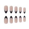 French Tip Almond Shape Press-On Nails Gel Adhesive False Nail Tips Women FS-05