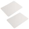 2Pcs Mouse Pad 2 Side PVC Leather Waterproof Desk Mat Office Home Mice Protector 27x21cm(Creamy White Silver )