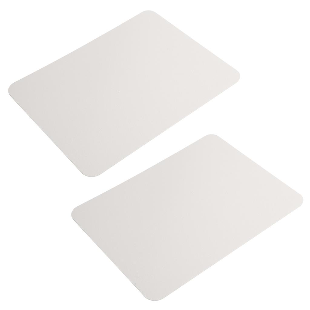 2Pcs Mouse Pad 2 Side PVC Leather Waterproof Desk Mat Office Home Mice Protector 27x21cm(Creamy White Silver )