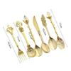 6 Stück/Set Geprägter Dessertlöffel Königlicher Teelöffel Retro Vintage Hof Kaffeelöffel Geschenk