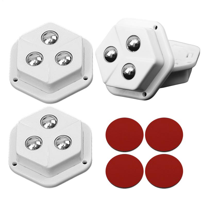 Adhesive Caster Wheels Set Of 4 Roller Ball Casters Smooth Swivel Wheel Roller Swivel Furniture Casters 360-degree Rotation For Black