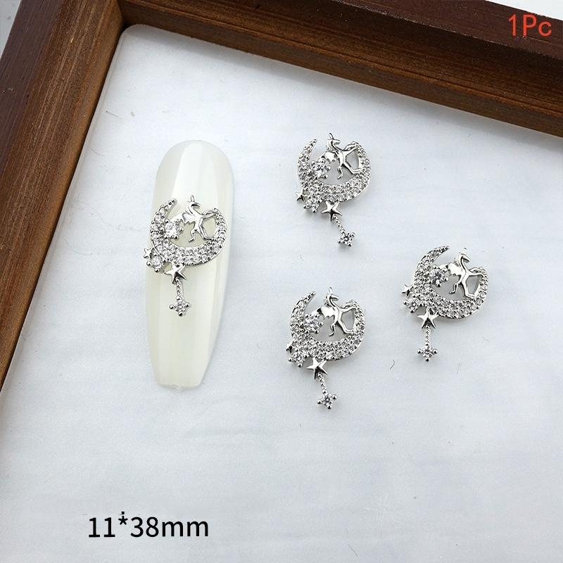 10 Stück Legierung Pony Nagelkunst-Anhänger 3D Kleines Pferd Nagelzubehör DIY Schmuck Maniküre Dekoration Jahr des Pferdes Nagelbastelarbeiten