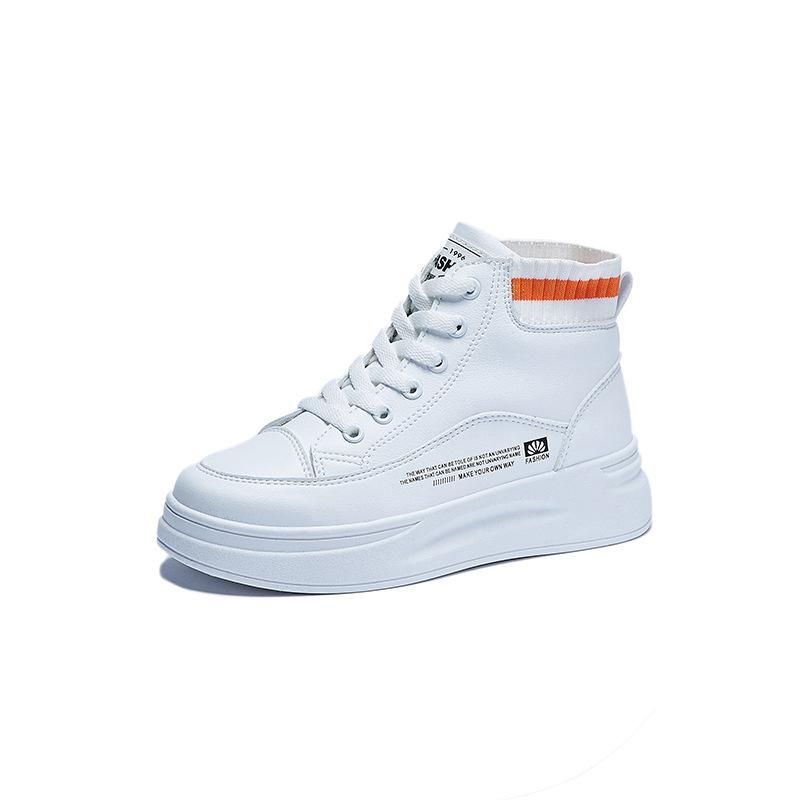 Ins High-Top kleine weiße Schuhe Damen 2025 Frühling neu dicksohlige koreanische Version vielseitige Studenten-Board-Schuhe Damen Straßenschuhe TH919
