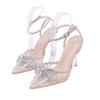 Summer new high-heeled sandals bow rhinestone women's shoes stiletto pointed high heels women