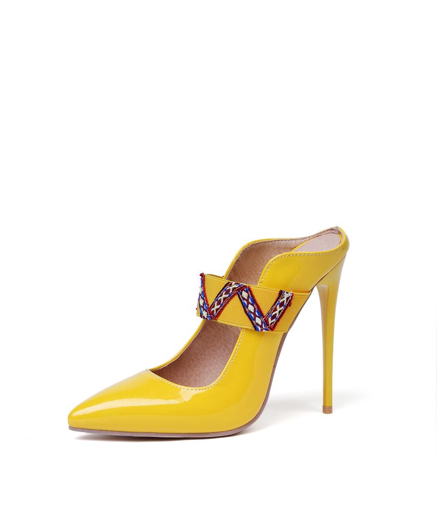 New Luxury Naked Pumps Women High Heels12cm Thin Heels Pointed Toe Patent Leather Woman Shoes Professional Shoes Size 47