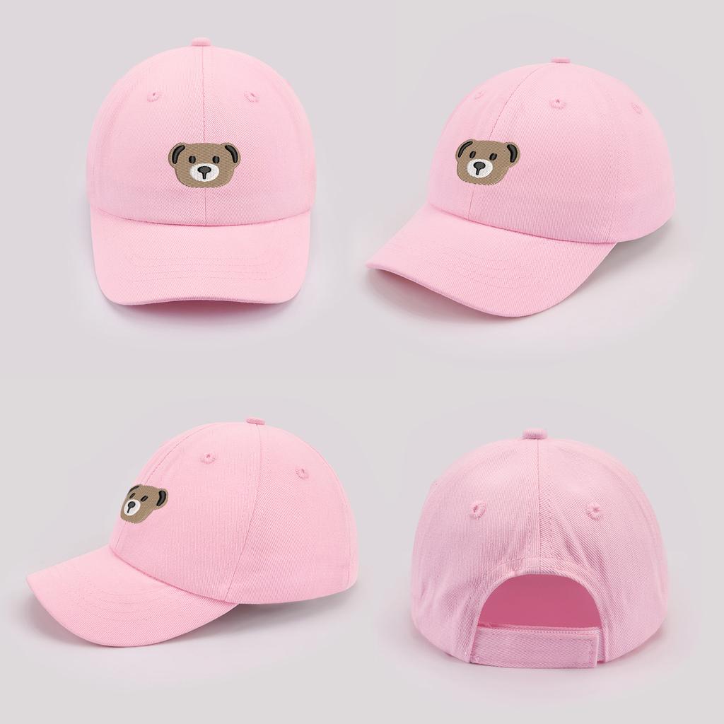 Cartoon Bär Baby Baseballkappe Niedliche Einfarbige Kleinkind Sonnenhut mit Ohren Sommer Verstellbar Kinder Junge Mädchen Schirmmütze