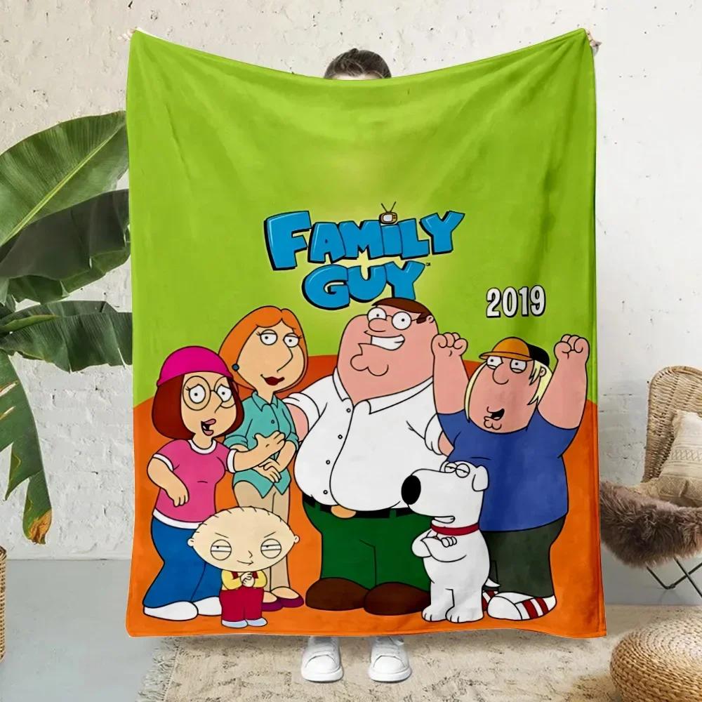 Kawaii Cartoon Familys Guys Printed Blanket Picnic Blankets Warm Blanket Soft And Comfortable Blanket Home Travel Birthday