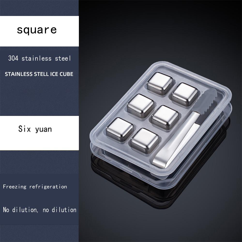 Stainless Steel Ice Cubes With Clip Reusable Chilling Stones Whiskey Cool Drink Freezer Gel Wine Tools Sumer Great Gift