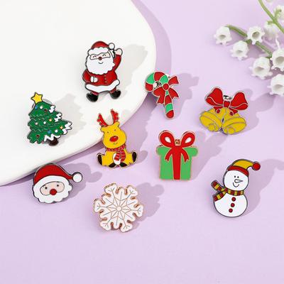Weihnachtslegierung für Mantel, Kleid, Hemden, Taschen, Elch, Weihnachtsmann, Weihnachtsbaum, Schneemann, Geschenk, Schmuck
