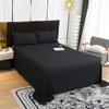 1 PC Black Color Bed Sheet Queen/King Flat Sheet For Adults Skin-Friendly Solid Color Washed Cotton Bed Sheets