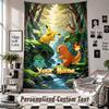 Wall Hanging Tapestry With Custom Name & Text, Pokémon Decorative Tapestry For Bedroom