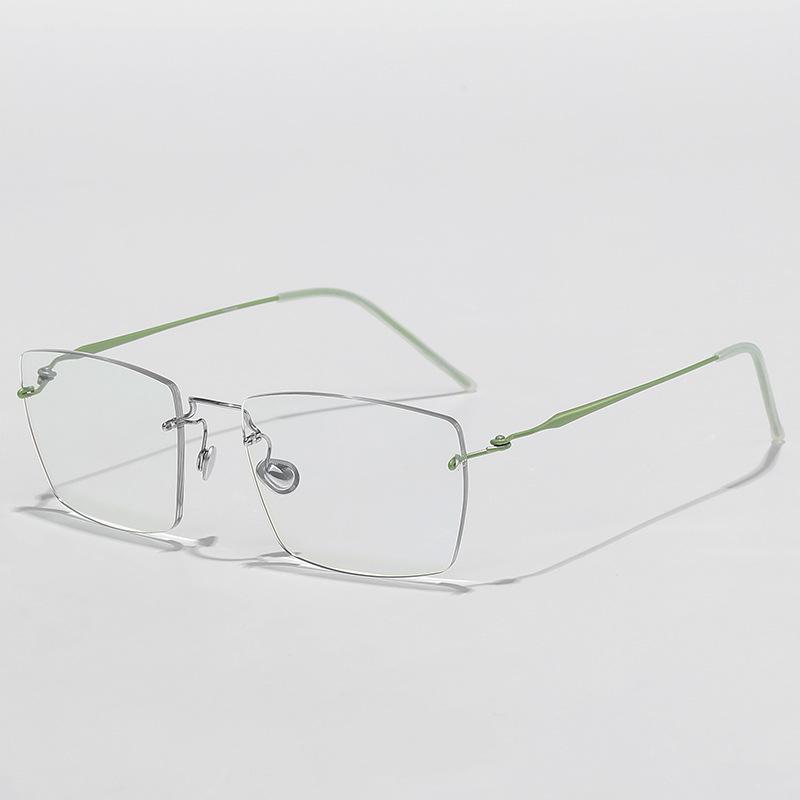 Rimless Titanium Alloy Unisex Glasses: Retro Light Luxury Frame for a High-End Feel