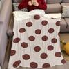 Cremebraun Gepunktete Flanelldecke Warm Weich Halloween Weihnachten Sofa Warm Gemütlich Dekorative Deko Geschenk für Alle Jahreszeiten