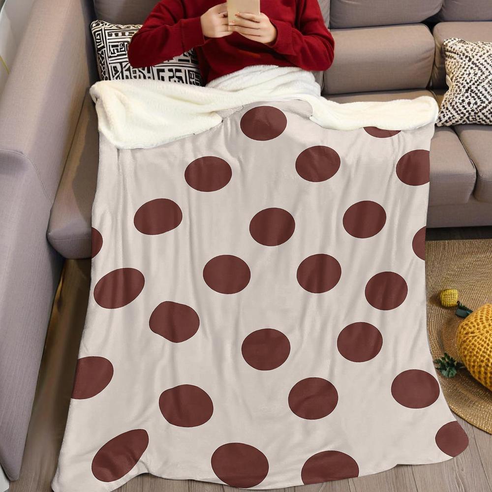 Cremebraun Gepunktete Flanelldecke Warm Weich Halloween Weihnachten Sofa Warm Gemütlich Dekorative Deko Geschenk für Alle Jahreszeiten