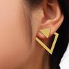 LATS Minimalist Double-Layer Rhomboid Triangle Detachable Triangles Stud Earrings for Women Fashion Zircon Party Gifts