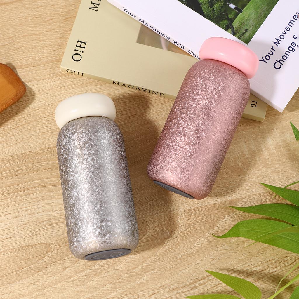 Ice Flower Coated Titanium Water Cup Simple Jelly Bean Cup Student Pocket Cup Mini Small Thermos Cup Titanium Cup