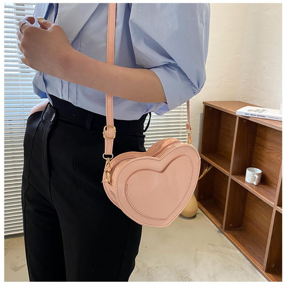 Cute Peach Heart Small Bag Women's New Trendy Fashion Messenger Bag Simple Foreign Fashion Popular Women's Bag Shoulder Bag