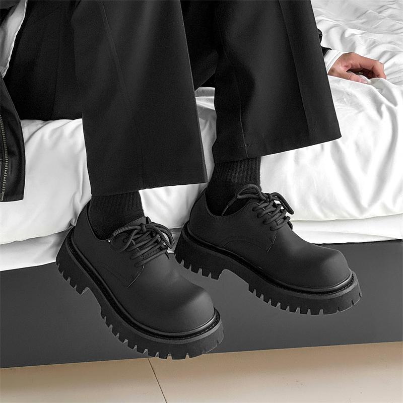 Fashion Classic Thick Soled Men's Leather Shoes Brand Designer Style Plus Size 38-43 Fashion Adult Quality Luxury Business Derby Shoes