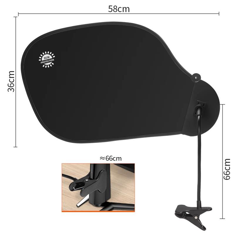 Adjustable Office Laptop Sun Shade with Clip UV Glare Reduction Sun Visor Heat Shield Foldable Computers Privacy Sunshader