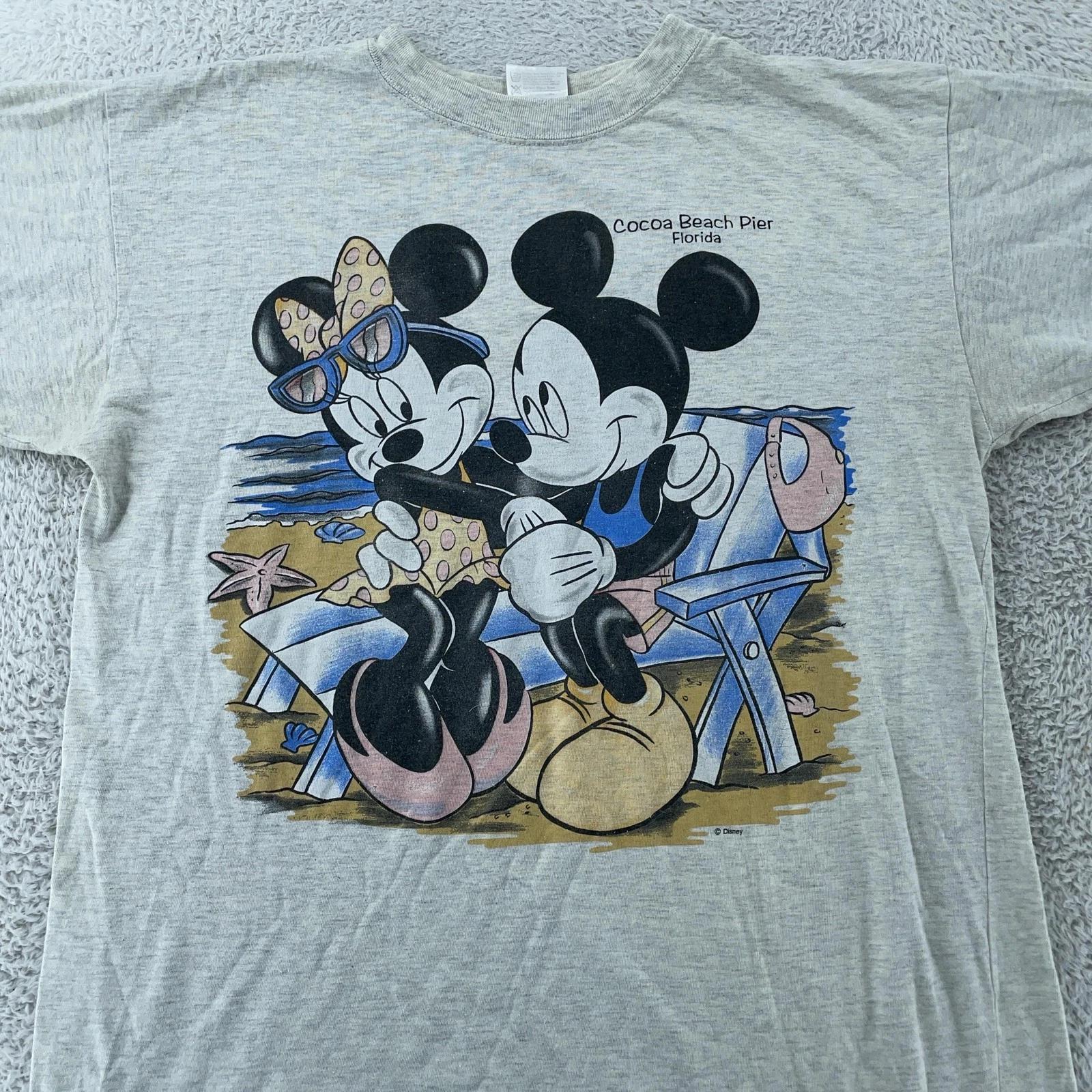 

Винтажная двухсторонняя футболка Disney Микки и Минни Маус Cocoa Beach Pier M/L Флорида L
