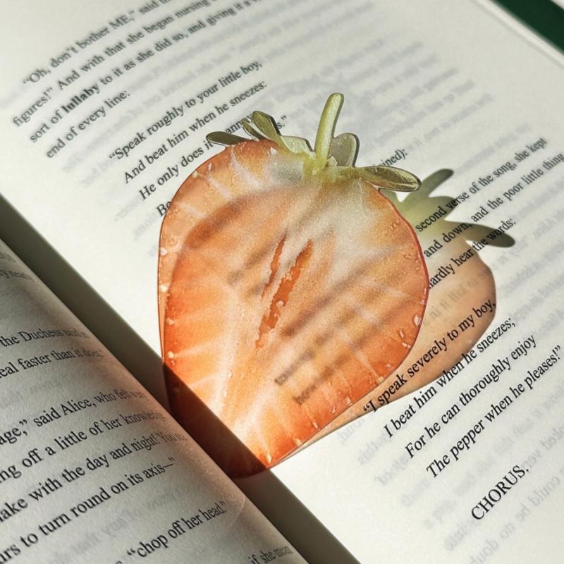 Marque-page en acrylique en forme de fruit Pomme Raisin Simulation Marque-page de lecture transparent Papeterie d'apprentissage Jouet pour enfants Cadeau