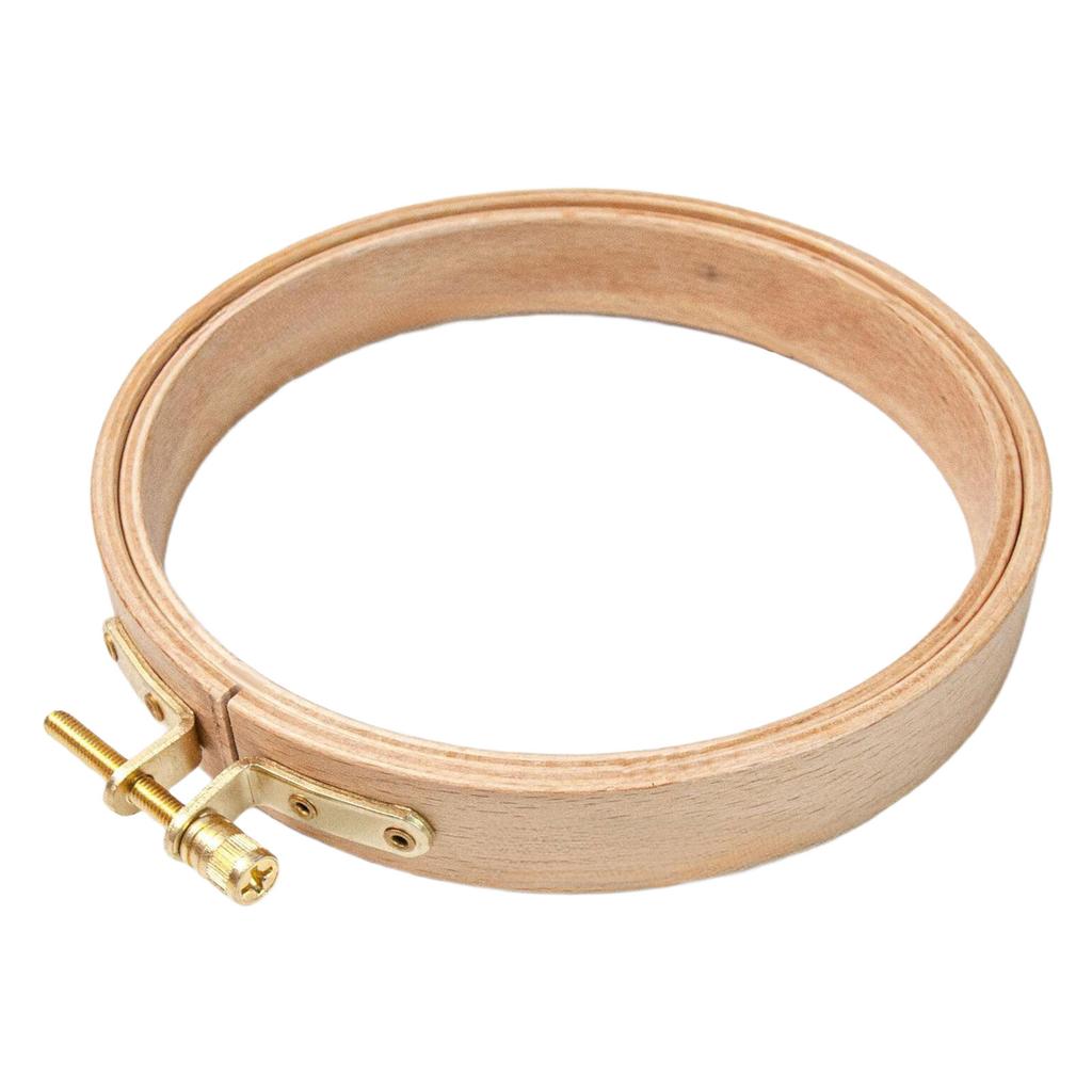 Round Wood Stitching Hoop Spring Clip Round Embroidery Hoop Stitching Embroidery Frame for Embroidery Sewing Stitching