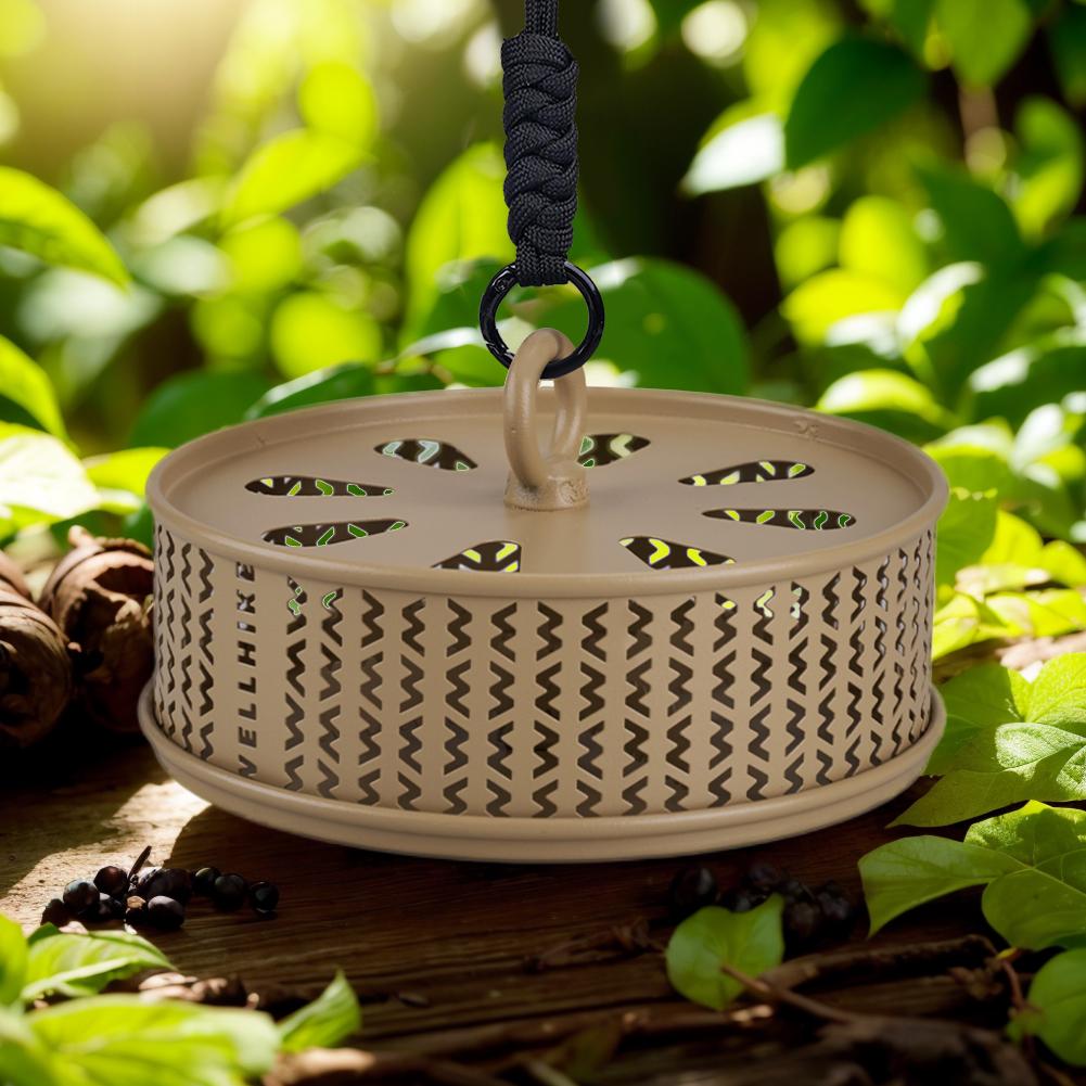 Mosquito Coil Holder with Cover Mosquito Repellent Incense Box Metal Repellent Incense Coil Burner for Outdoor Camping