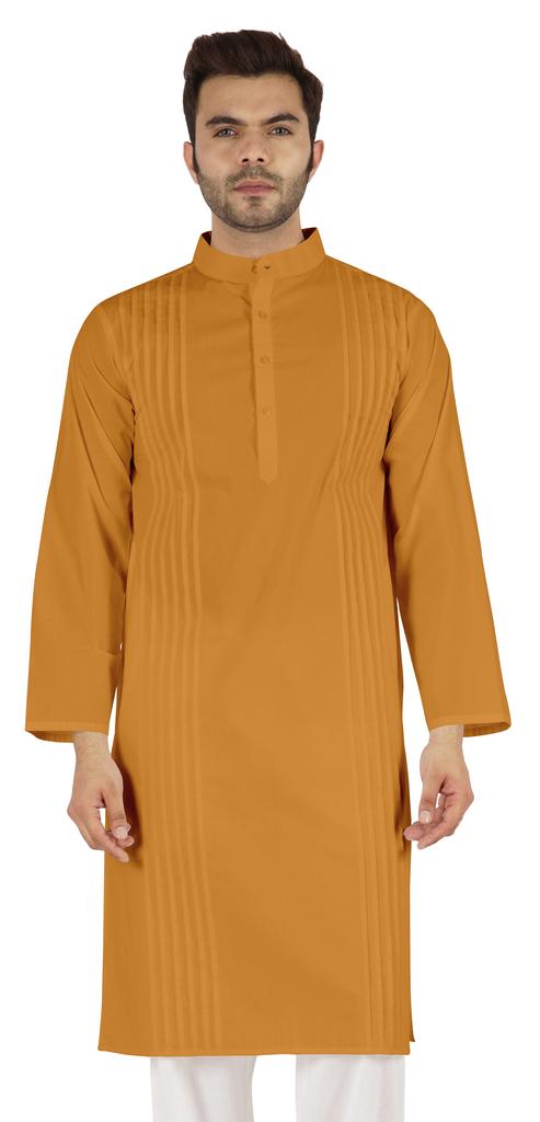 Atasi Cotton Kurta Solid Ethnic- Festive Long Shirt W  Pintuck Traditional Indian Wear For
