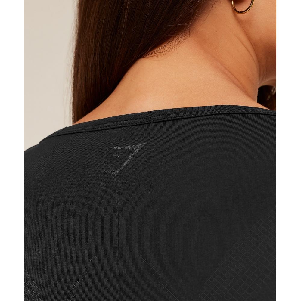 Gymshark Weekend Seamless Short Sleeve Top Gs Black Gs Asphalt Grey B5c9z Bcyl