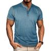 Men's Contrast Stitch Henley Neck Short Sleeve T-Shirt