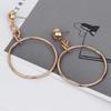 Circle Unique Gold Earrings Geometric Shape For Women Fashionable